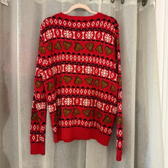 Alex Stevens Ugly Christmas Sweater brown horse holiday party L - Picture 4 of 9